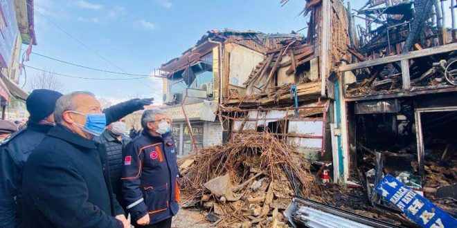 MHP Afyonkarahisar Milletvekili Taytak, Bolvadin'deki yangını yerini inceledi