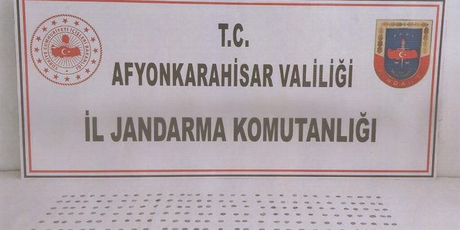 Afyonkarahisar'da 199 sikke ele geçirildi, bir şüpheli yakalandı