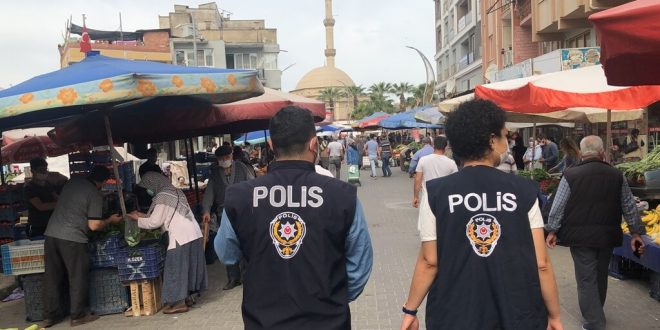 Germencik'te zabıtadan pazar yerlerinde Kovid-19 denetimi