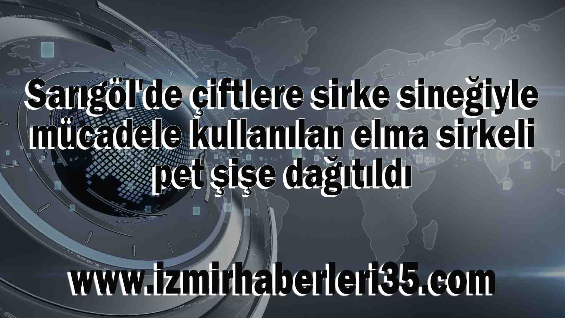 Sarıgöl'de çiftlere sirke sineğiyle mücadele kullanılan elma sirkeli pet şişe dağıtıldı