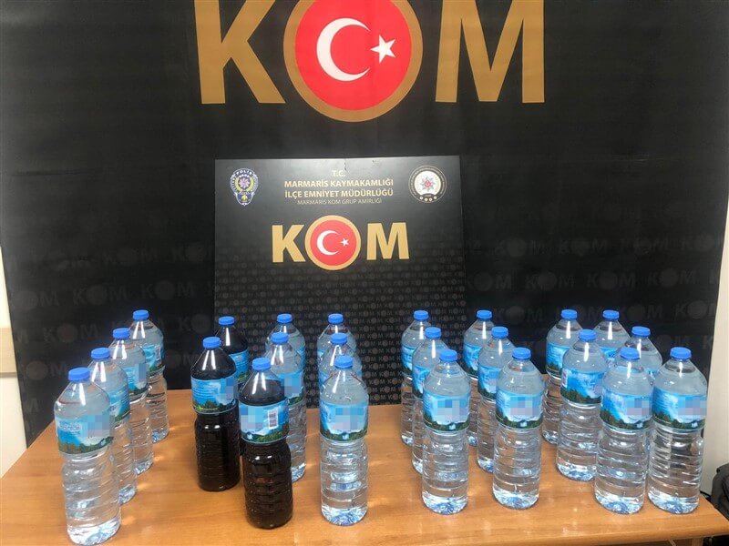 Marmaris'te 175 litre sahte içki ele geçirildi