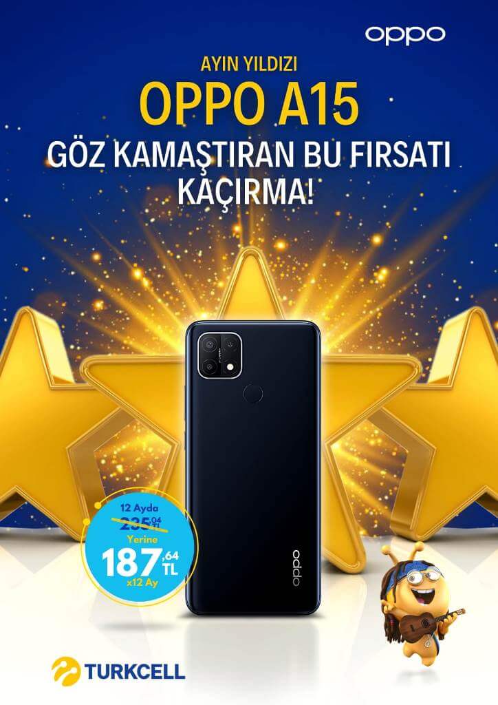 OPPO A15 İndirimli Fiyatıyla Turkcell Mağazalarında