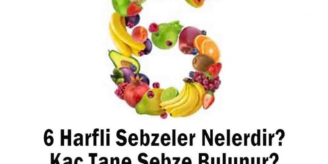 6 Harfli Sebzeler Nelerdir? Kaç Tane Sebze Bulunur?