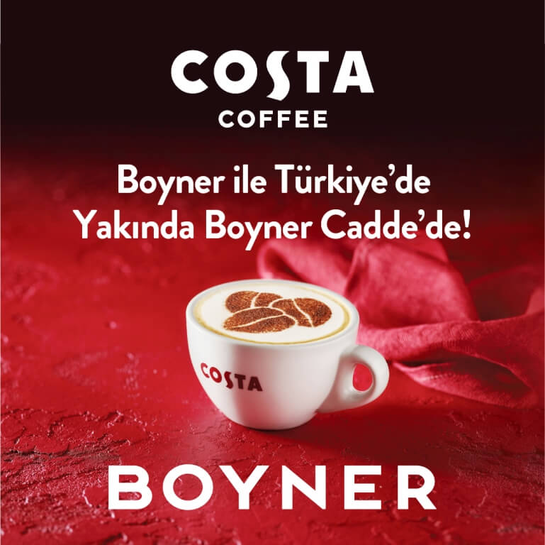 İngiltere’nin 1 Numaralı Kahve Zinciri Costa Coffee Boyner ile Türkiye’de!