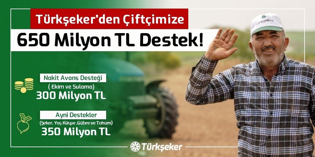 Türkşeker'den çiftçilere 650 milyon lira destek