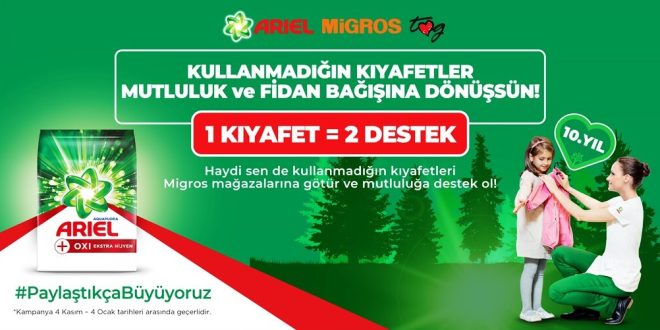 Ariel ve Migros 10 yılda yüz binlerce ihtiyaç sahibinin yüzünü güldürdü