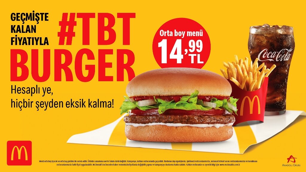 McDonald’s’tan geçmişte kalan fiyatıyla yepyeni menü: TBT Burger