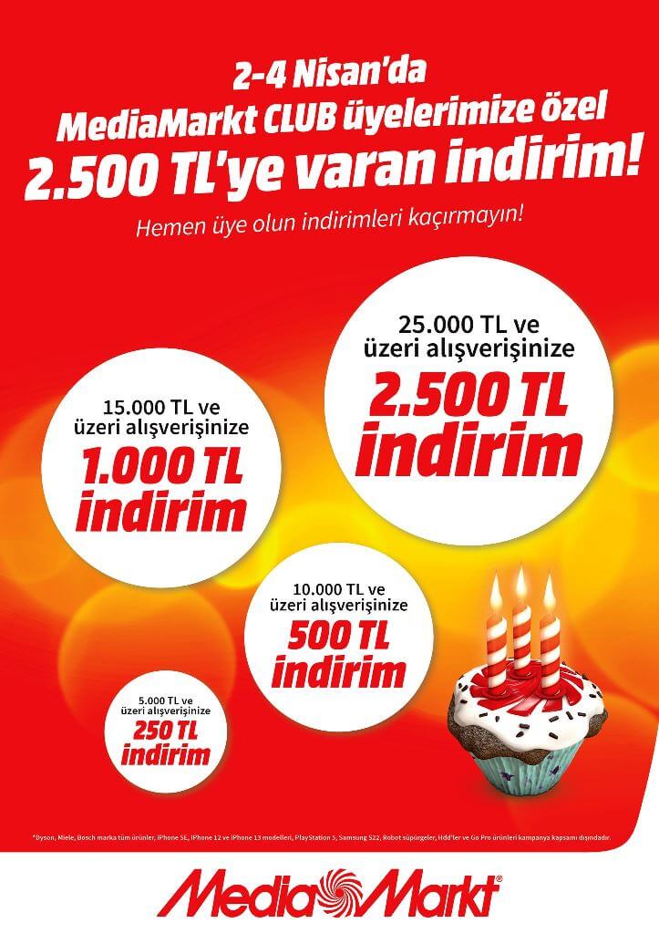 MediaMarkt'tan CLUB üyelerine özel indirimler